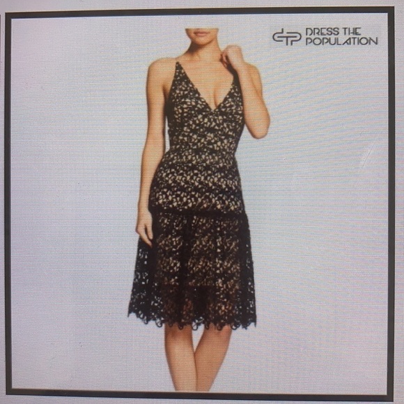 Dress The Population Lilly Crochet Midi Dress S - Picture 1 of 16